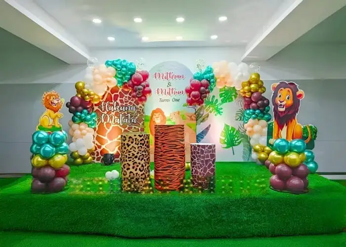 Jungle kids 5th Theme Birthday Decoration